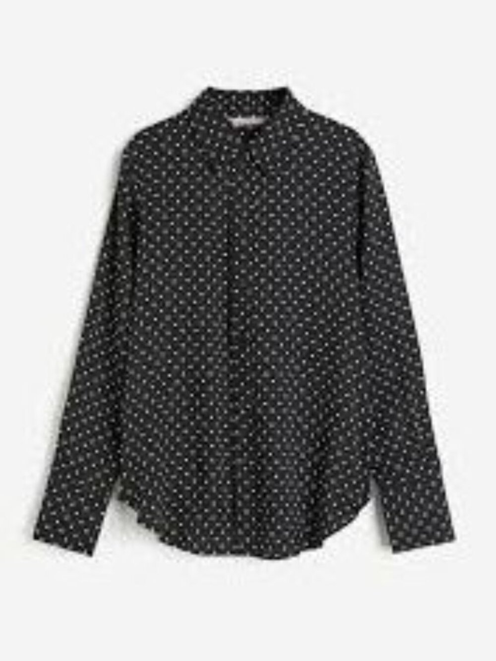 H&M | Black & White Polka Dot Long Sleeve Button Shirt | Large